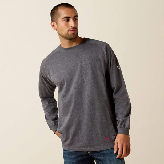 Ariat Men's FR Air Crew Long Sleeve T-Shirt in Charcoal