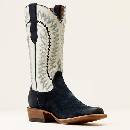 Ariat Men's Futurity Time Western Boot in Polo Blue Roughout/ Blanco