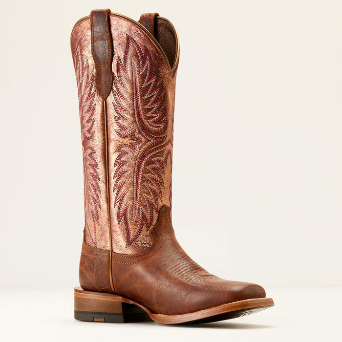 Ariat Women's Frontier Calamity Jane Western Boot in Bite the Dust Brown/ Desert Sunrise