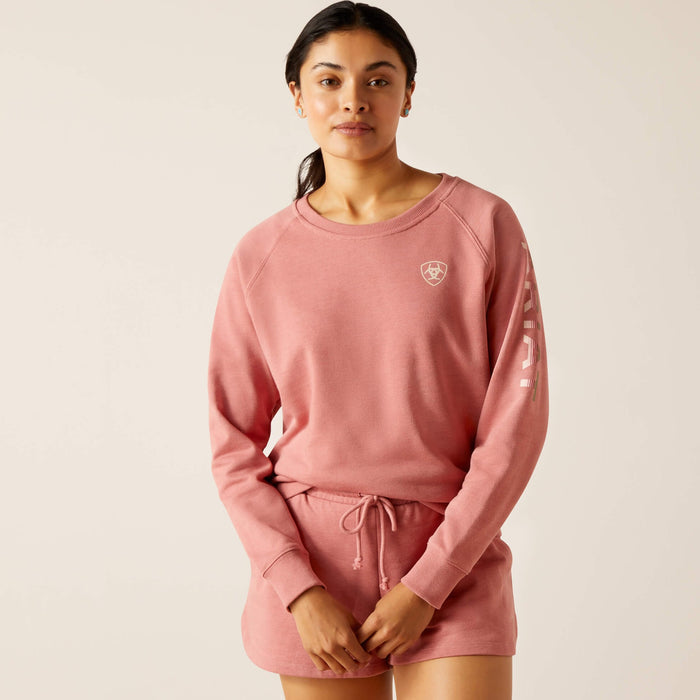 Ariat Women's Logo Sweatshirt in Dusty Rose (Available Plus Sizes)