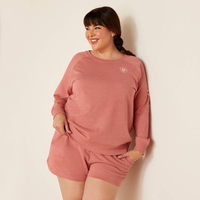 Ariat Women's Logo Sweatshirt in Dusty Rose (Available Plus Sizes)