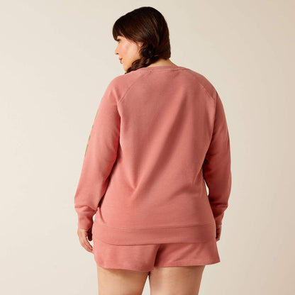 Ariat Women's Logo Sweatshirt in Dusty Rose (Available Plus Sizes)