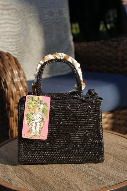 Ata Vine Handbag Black with Batik Lining