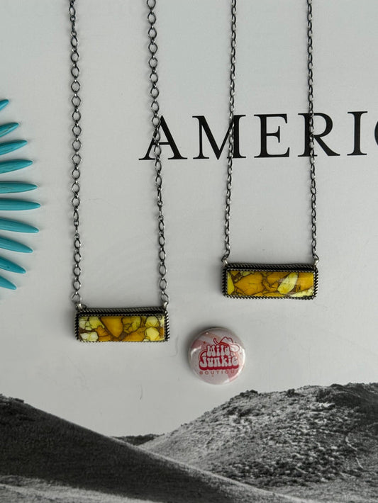 Authentic Honey Dahlia Bumblebee Turquoise Bar Necklace