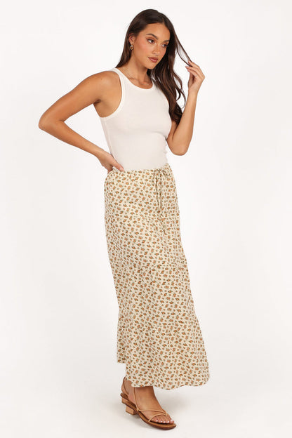 Petal and Pup USA BOTTOMS Bailey Tiered Maxi Skirt - Yellow
