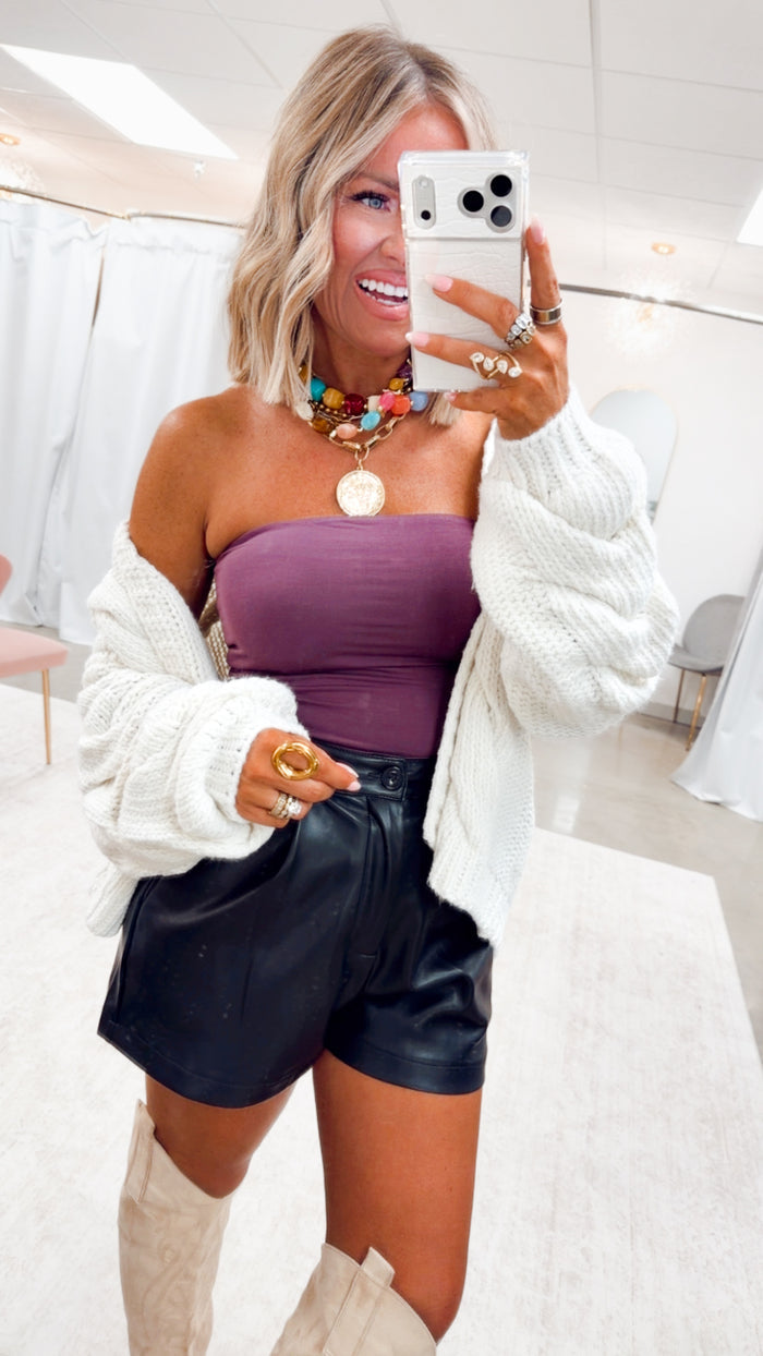 Basic Bandeau Top-Plum
