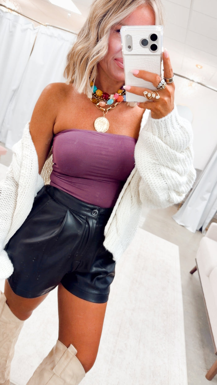 Basic Bandeau Top-Plum