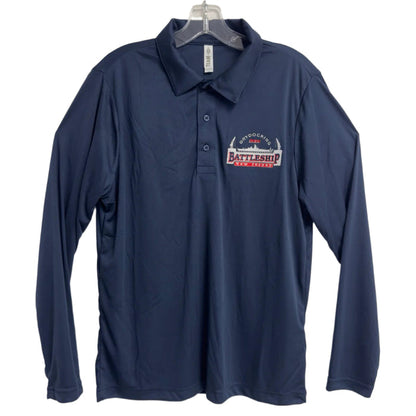 Battleship Dry Dock Logo Men's Zone Performance Long Sleeve Polo