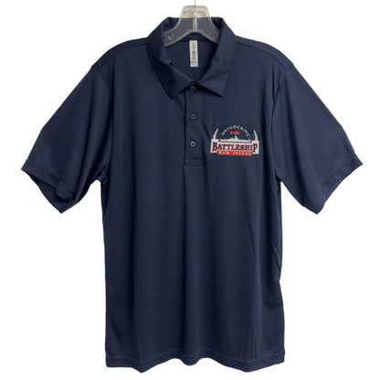 Battleship Dry Dock Logo Men's Zone Performance Short Sleeve Polo