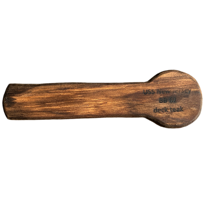 Battleship New Jersey BB-62 Modern Teak Paddle Style Bottle Opener