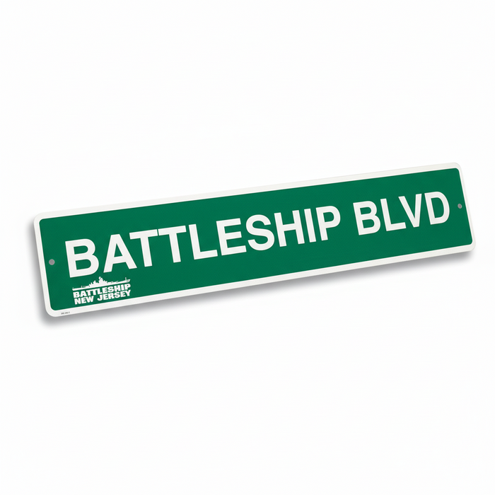 Battleship NJ Blvd. Street Sign