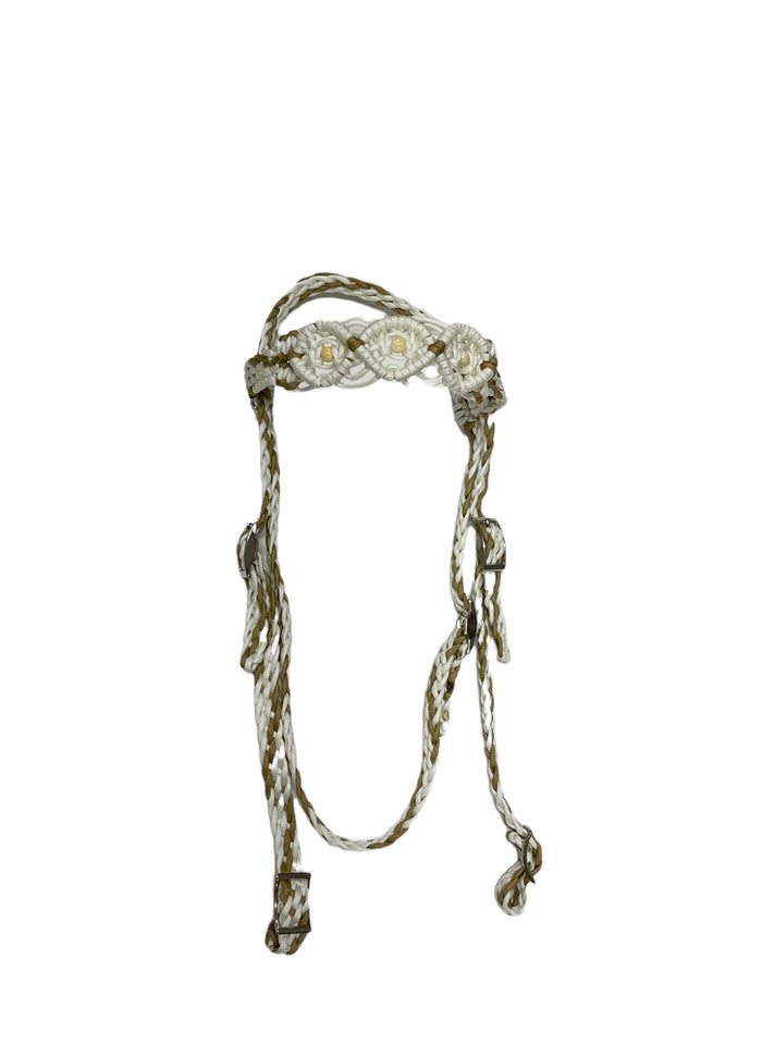 Beaded Browband Headstall with a fancy braided browband all sizes - Tiffanys Braided Tack LLC
