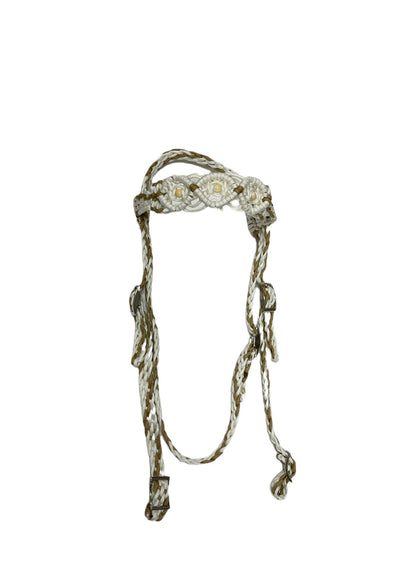 Beaded Browband Headstall with a fancy braided browband all sizes - Tiffanys Braided Tack LLC