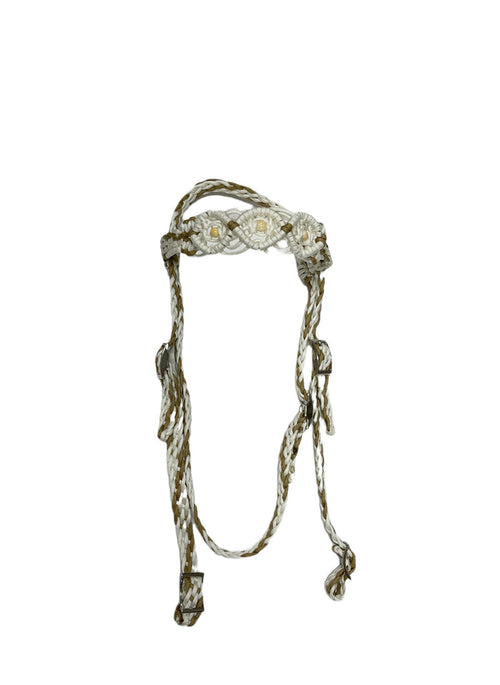 Beaded Browband Headstall with a fancy braided browband all sizes - Tiffanys Braided Tack LLC