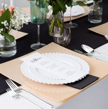Posh Setting White Round Plastic Plates (10 Pack) - Beaded
