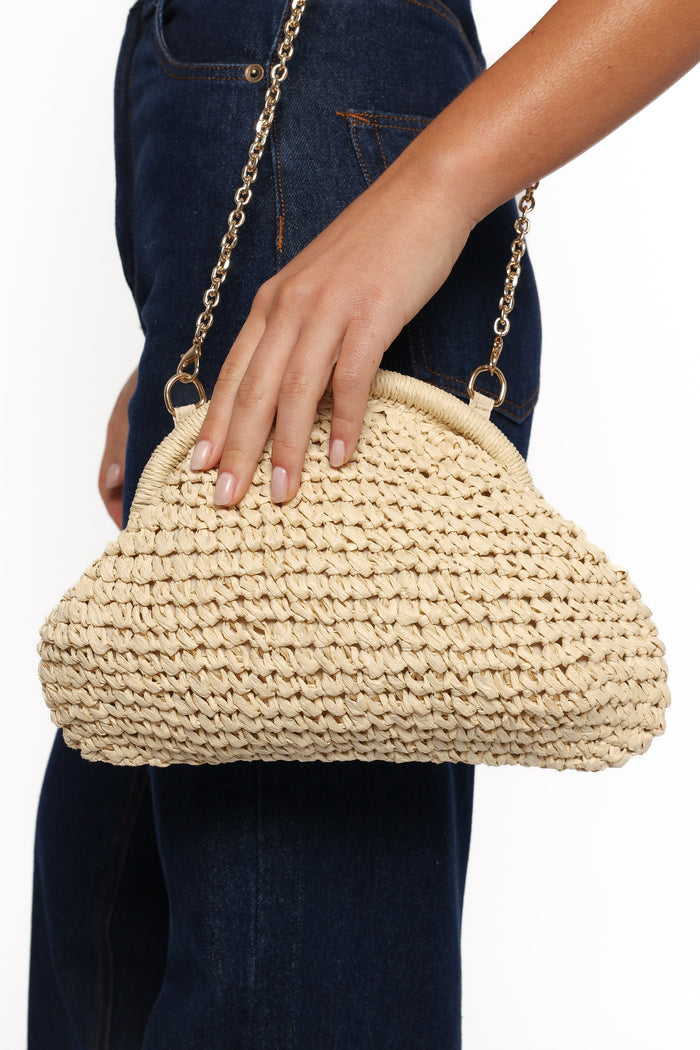 Petal and Pup USA ACCESSORIES Bett Clutch Bag - Natural/Raffia One Size