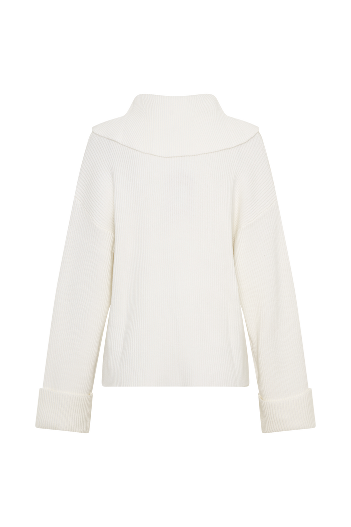 Bianka V Neck Knit Jumper - Off White