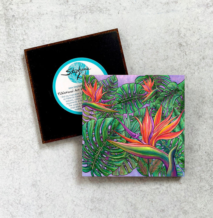 Bird of Paradise with Monstera Magnet