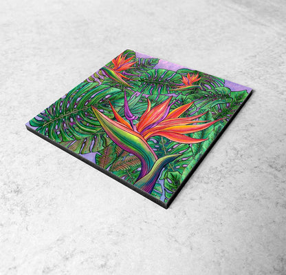 Bird of Paradise with Monstera Magnet