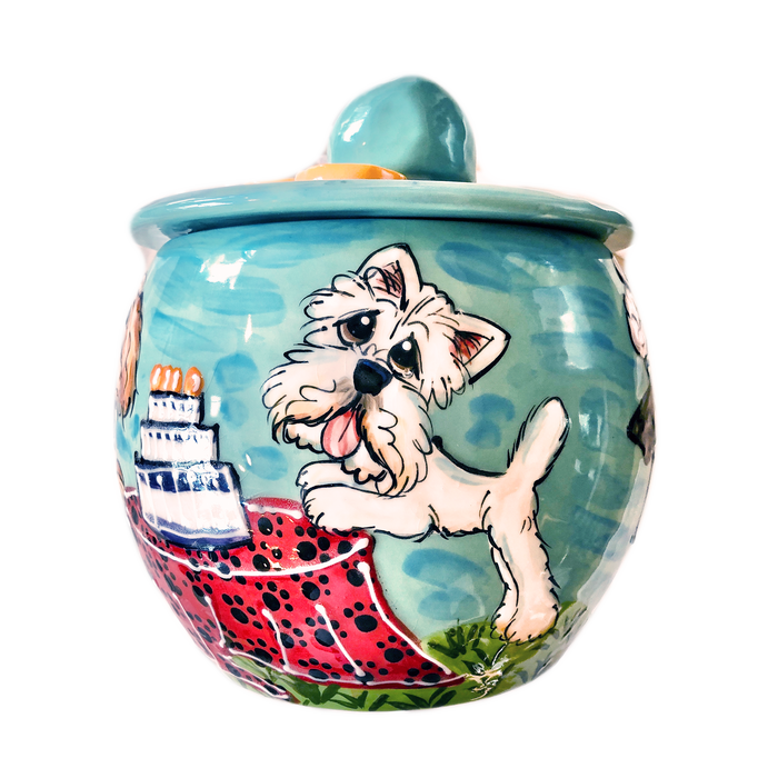 Westie Themed Dog Birthday Treat Jar Personalized