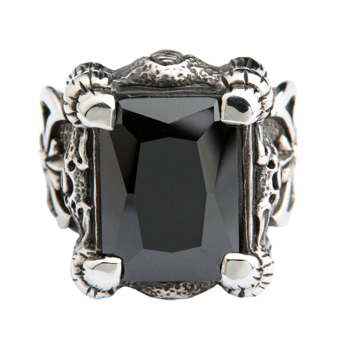 A powerful men's black dragon claw ring, a premium piece of fantasy-inspired biker jewelry.