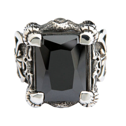 A powerful men's black dragon claw ring, a premium piece of fantasy-inspired biker jewelry.