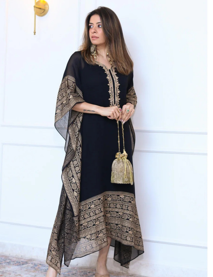 Black Georgette Kaftan