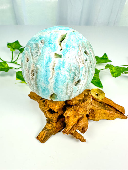 Blue Aragonite Sphere (BA65)