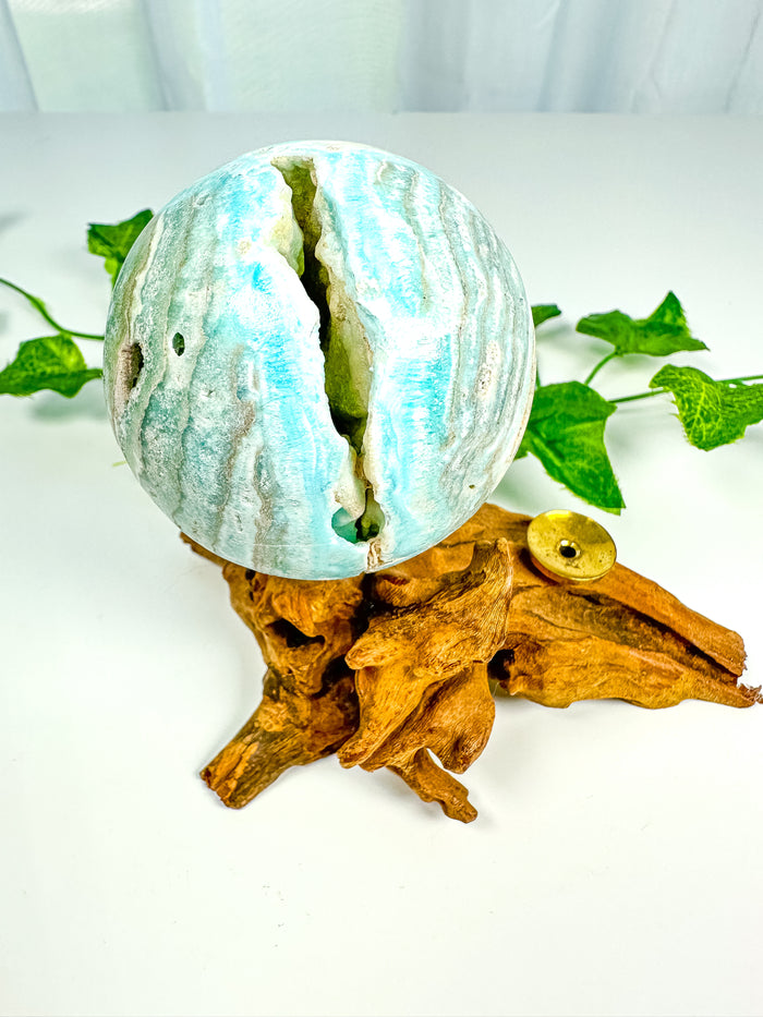 Blue Aragonite Sphere (BA65)