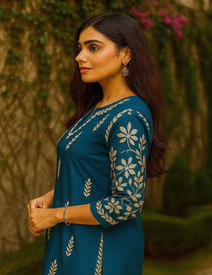 Chikankari long kurti shop new arrivals