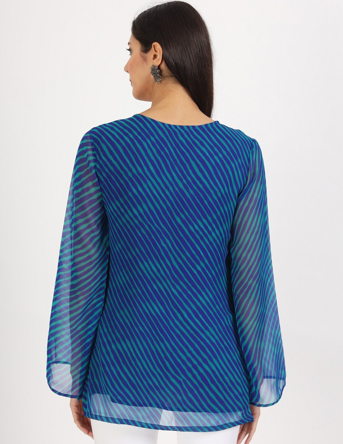 Blue leheriya kurti shop new arrivals