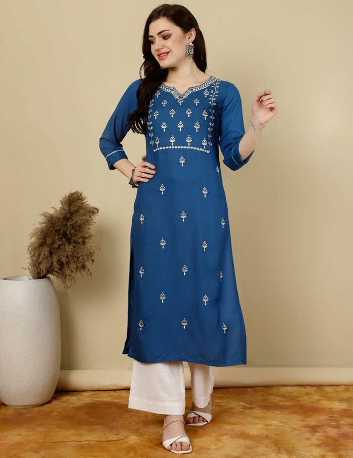 Blue rayon kurti Singapore