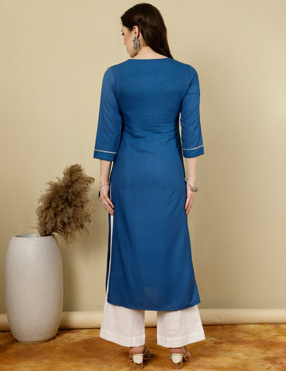 Blue rayon kurti online shopping