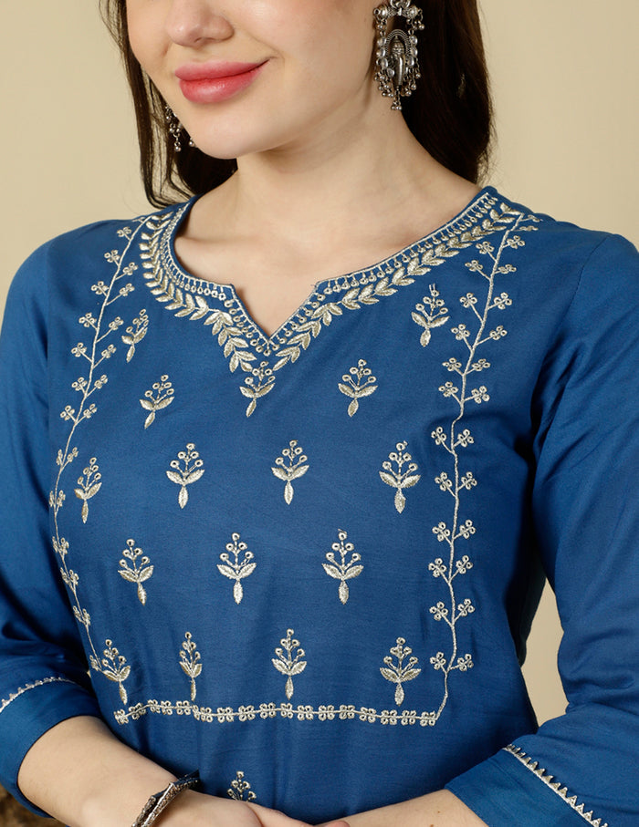 Blue premium kurti shop new arrivals