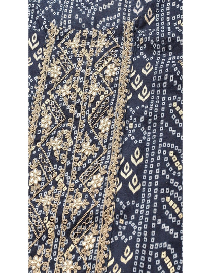 Blue Printed Long Straight Kurti