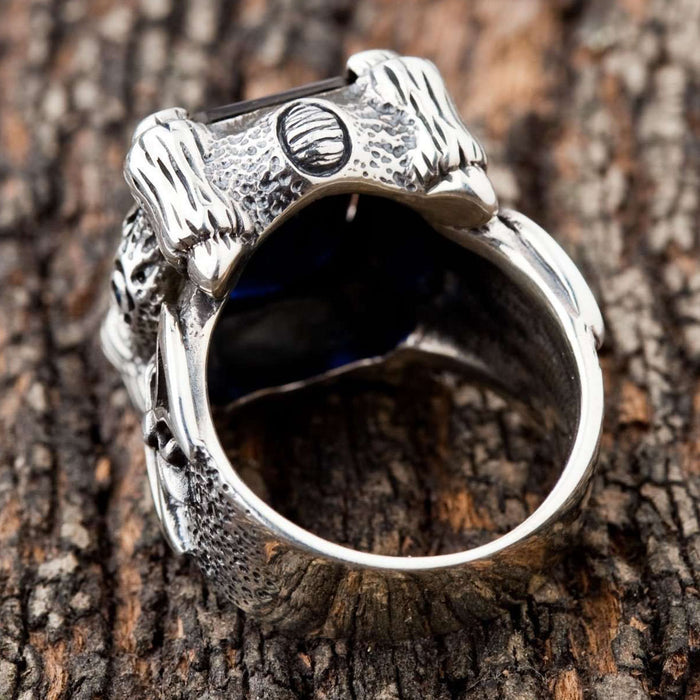 Inside of Blue Sapphire Dragon Claw Ring