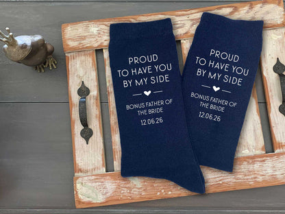 Bonus Father of the Bride Wedding Socks with Personalized Date