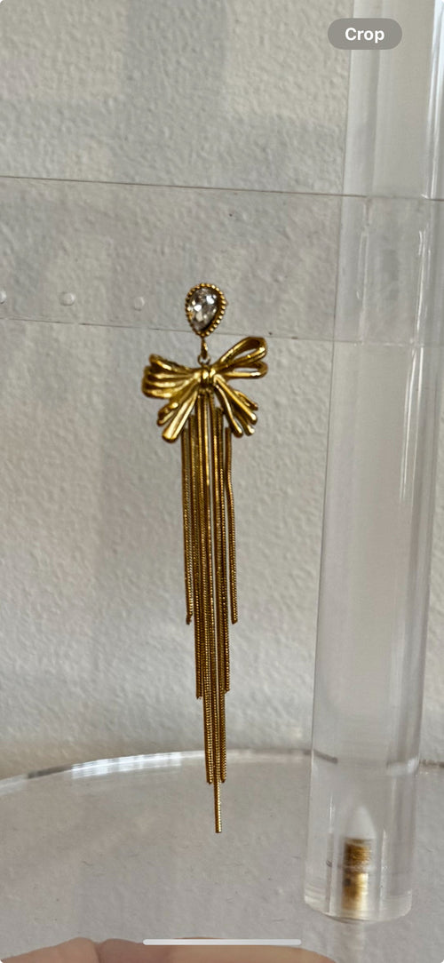 Bow Gold Drop Earrings