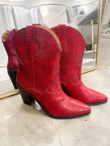 Brooklyn-Red Ankle Boot