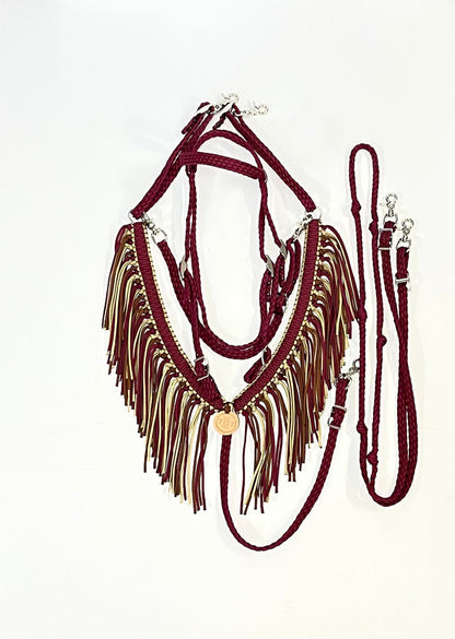 Burgundy and gold  Tack set
