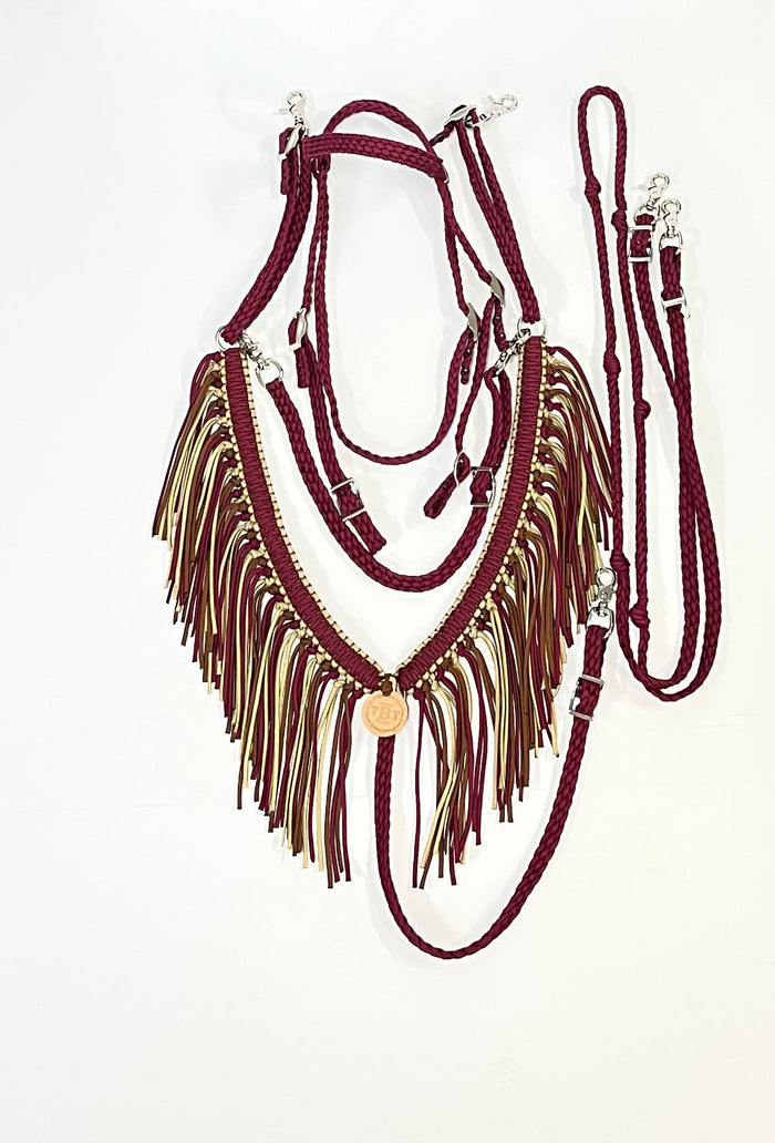 Burgundy and gold  Tack set