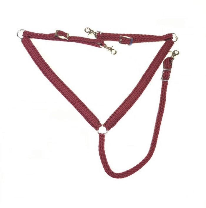 burgundy breast collar. - Tiffanys Braided Tack LLC