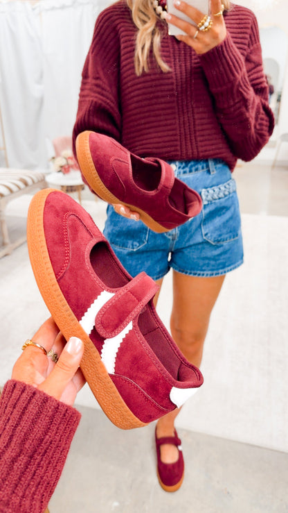 Calm Down Mary Jane Wine Sneaker