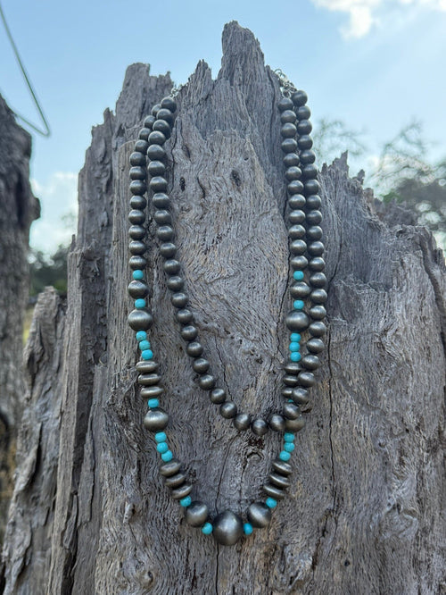 Canyon Pearl Layered Turquoise Beaded Necklace