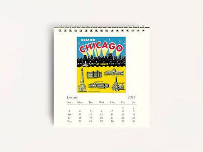 Cavallini 2027 DESK Calendar - Chicago