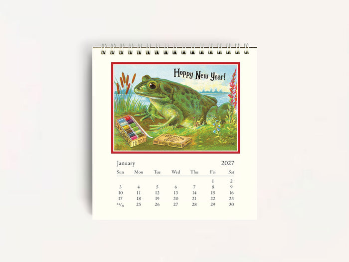 Cavallini 2027 DESK Calendar - Frogs & Friends