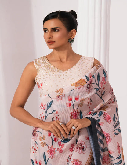 Checks & Whimsy Pre-Draped Saree