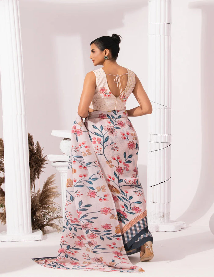 Checks & Whimsy Pre-Draped Saree