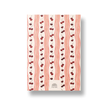 Papier Lined Notebook, A5 Softcover - Cherry Wave