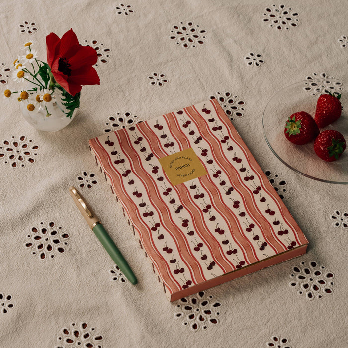 Papier Lined Notebook, A5 Softcover - Cherry Wave